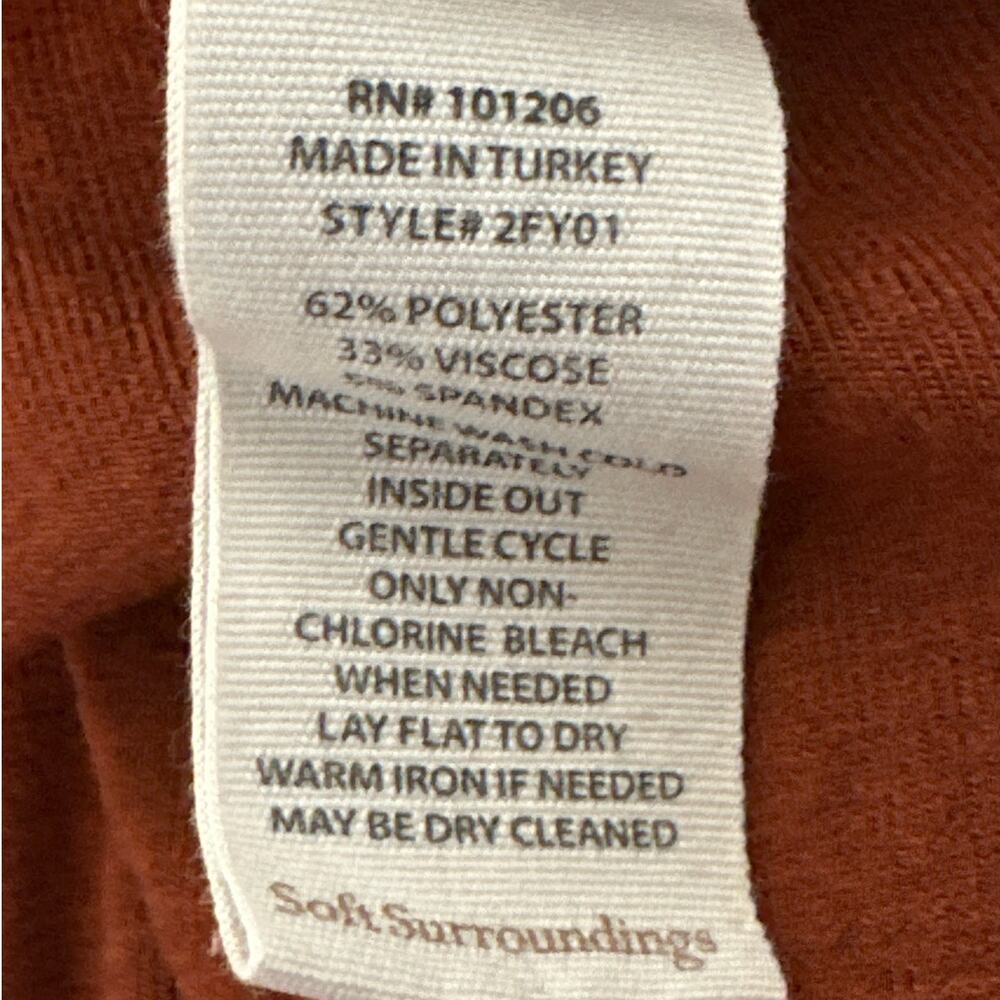 Soft Surroundings Damaria Wrap Midi Dress Rust Size L Comfy Minimalist Stretch - Picture 13 of 13